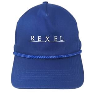 Head To Toe 5 Panel Hat Blue White One Size Rexel Rope Screen Print Snapback